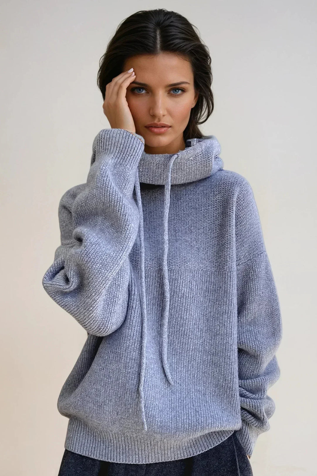 Sweat à Capuche Oversize en Maille Femme