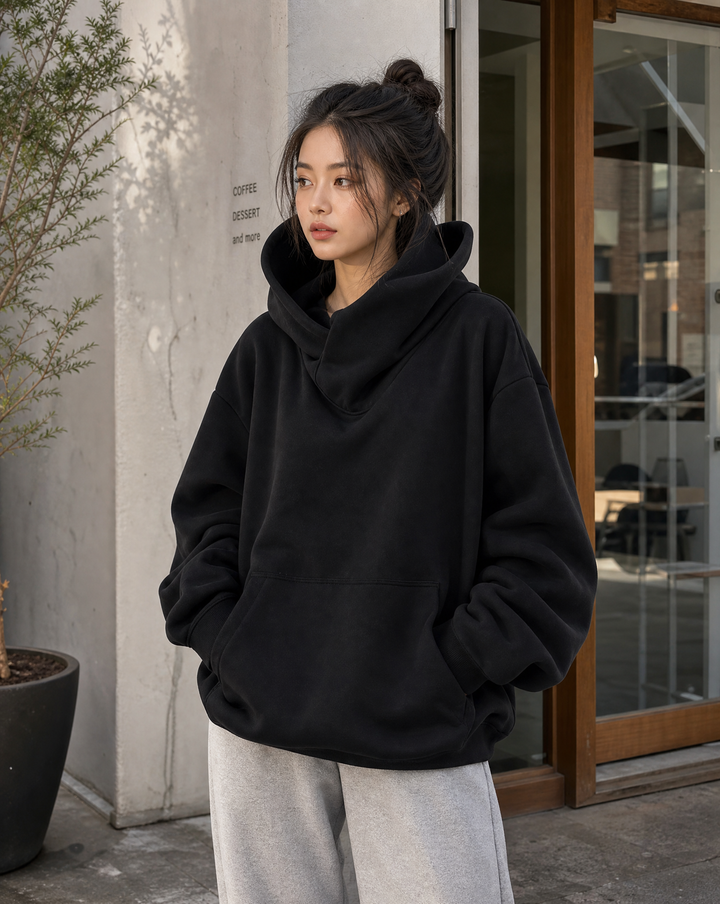 Sweat à Capuche Oversize avec Poche Femme