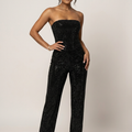 Combinaison Soirée Bustier à Sequins Femme