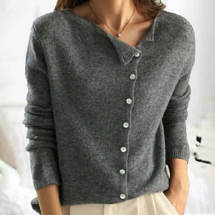 Cardigan Boutonné à Encolure Ronde Femme