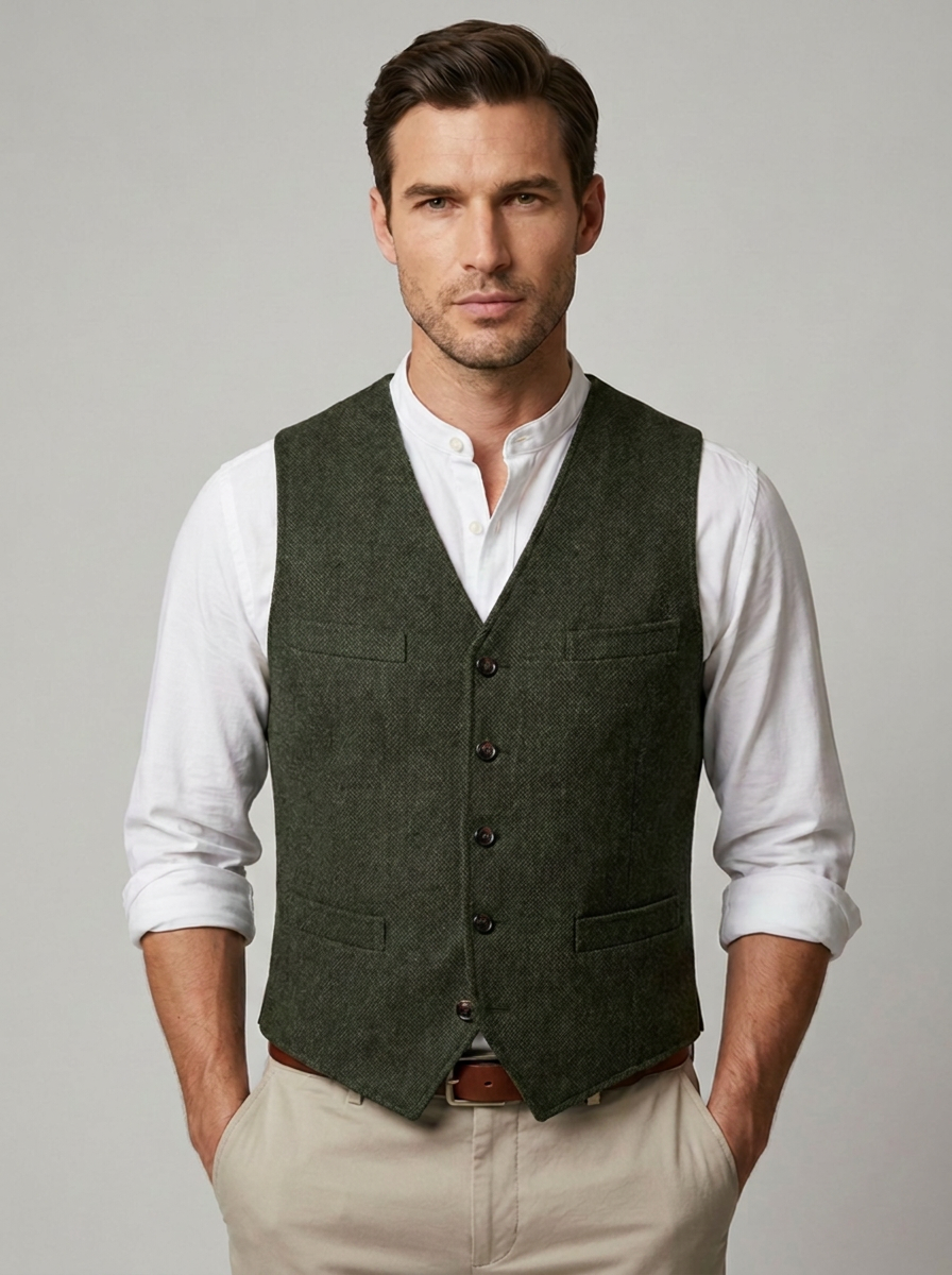 Gilet De Costume Sans Manches Pour Homme