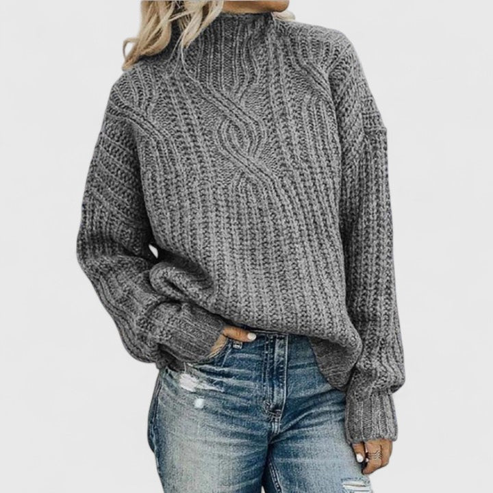 Pull en Maille à Col Montant Femme