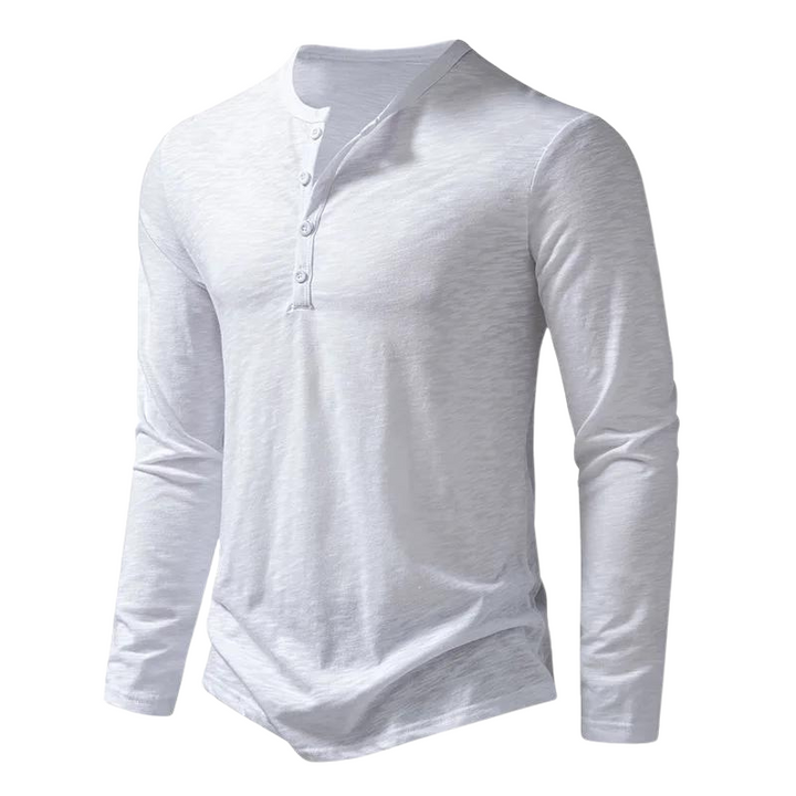 T-Shirt Henley à Manches Longues Homme