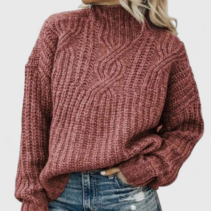 Pull en Maille à Col Montant Femme
