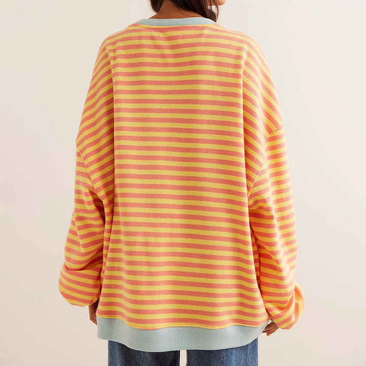 Sweatshirt Oversize Rayé Femme