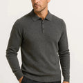 Polo à Manches Longues et Col Boutonné Homme