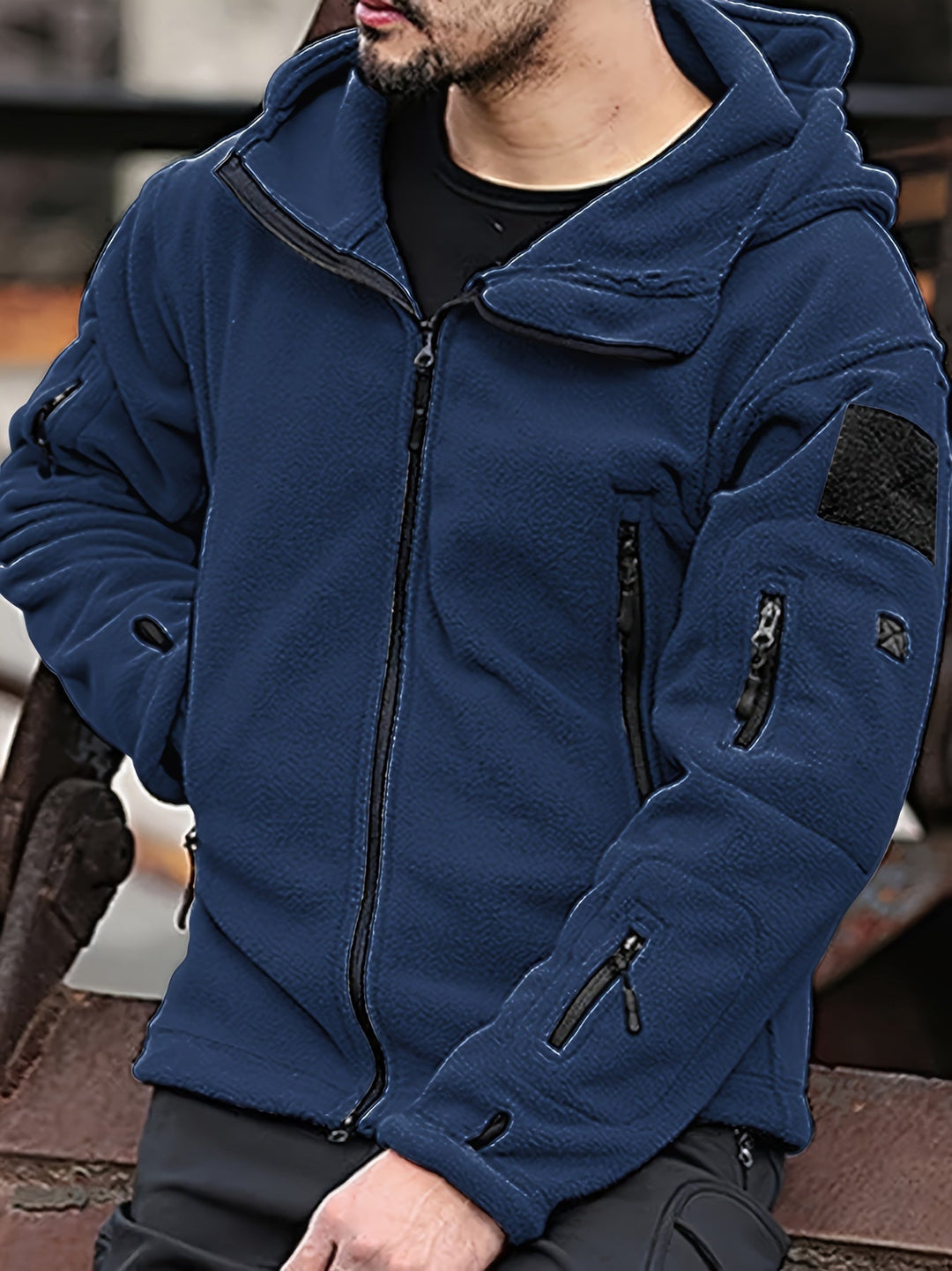 Veste Courte à Capuche Zippée Homme