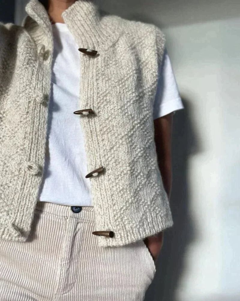 Gilet Sans Manches à Col Montant Femme