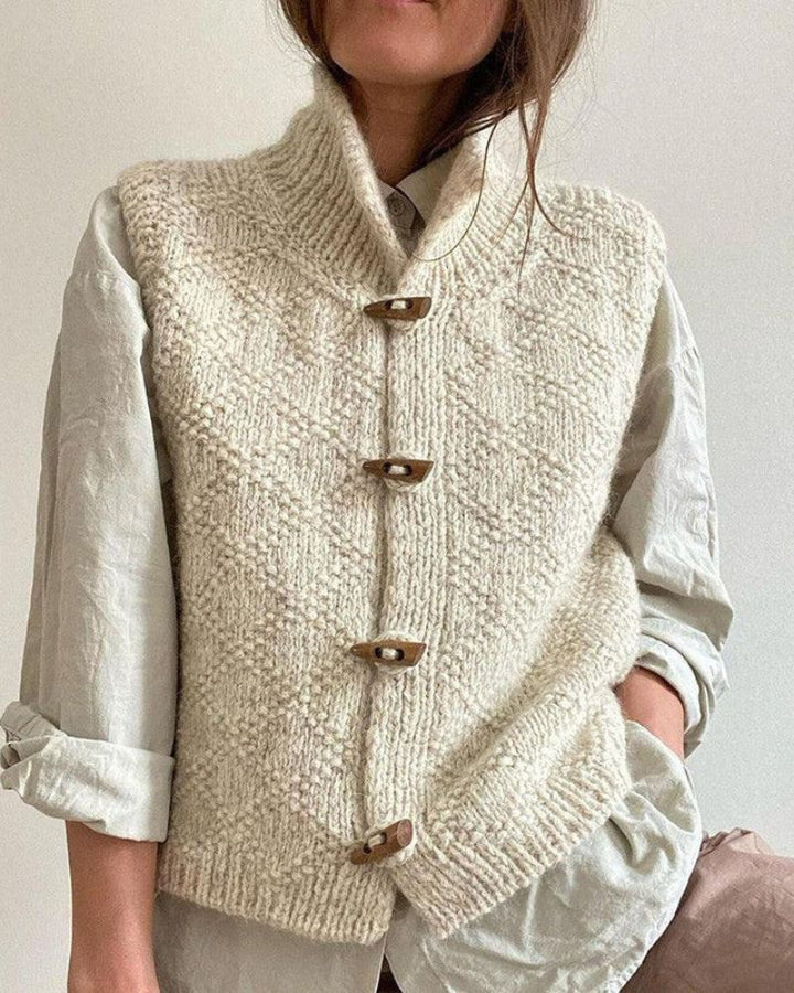 Gilet Sans Manches à Col Montant Femme