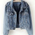 Women's Cropped Jacket with Pearl Details