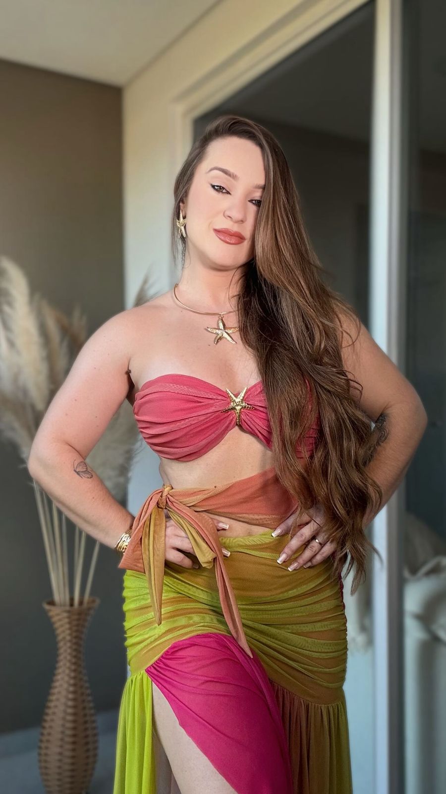 Robe Maxi Découpée Femme