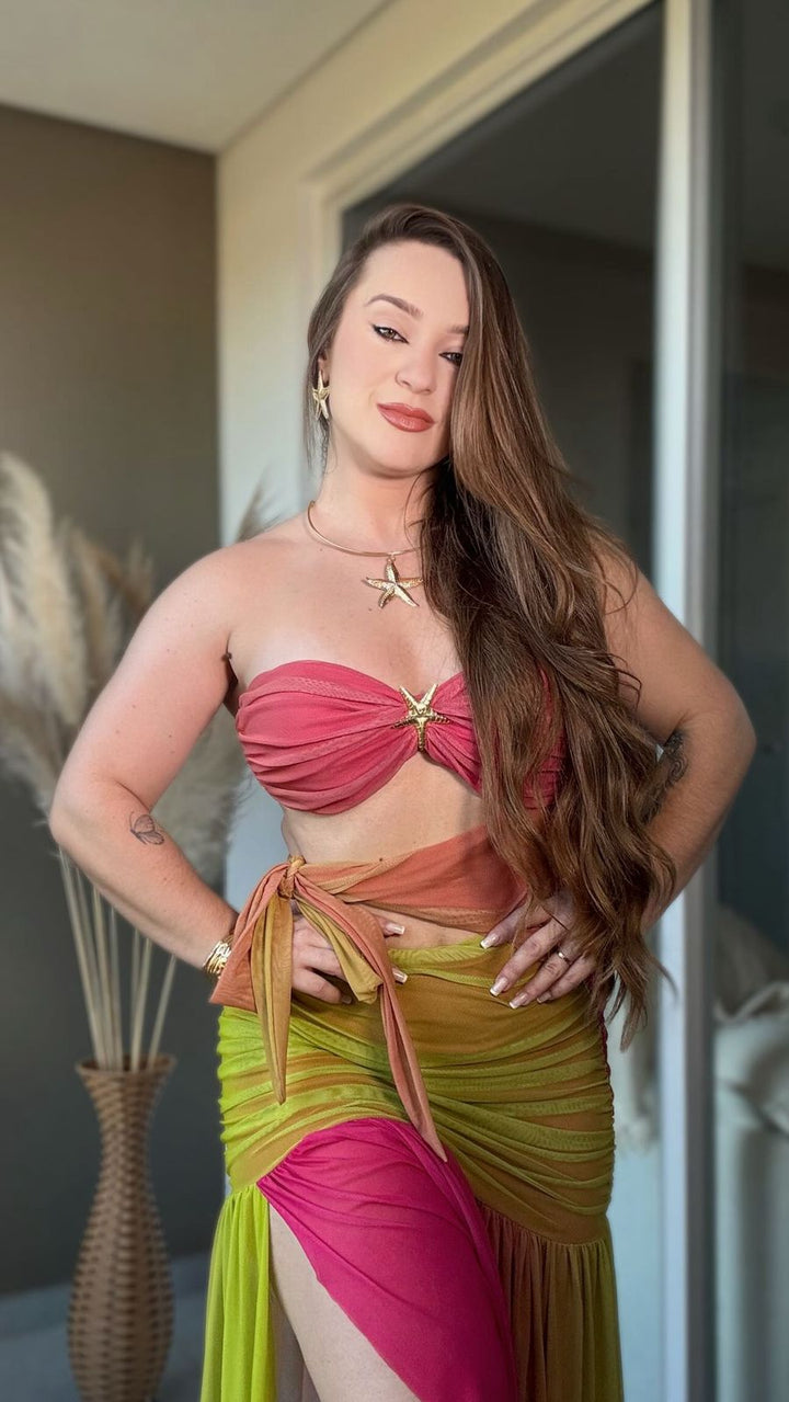Robe Maxi Découpée Femme