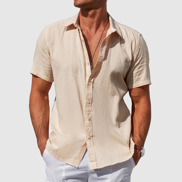 Chemise Texturée à Manches Courtes Homme