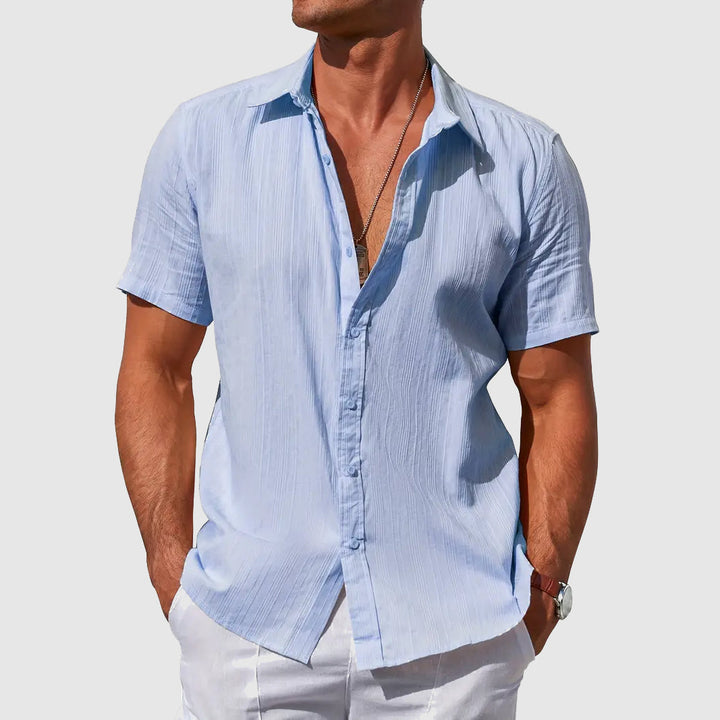 Chemise Texturée à Manches Courtes Homme