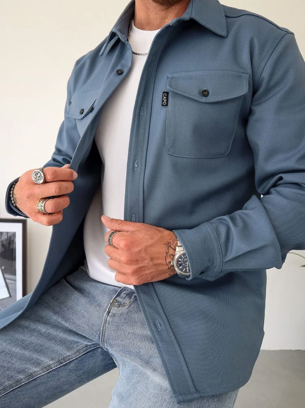 Surchemise Utilitaire Décontractée Homme