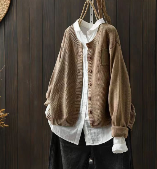 Cardigan Boutonné À Coupe Ample Femme