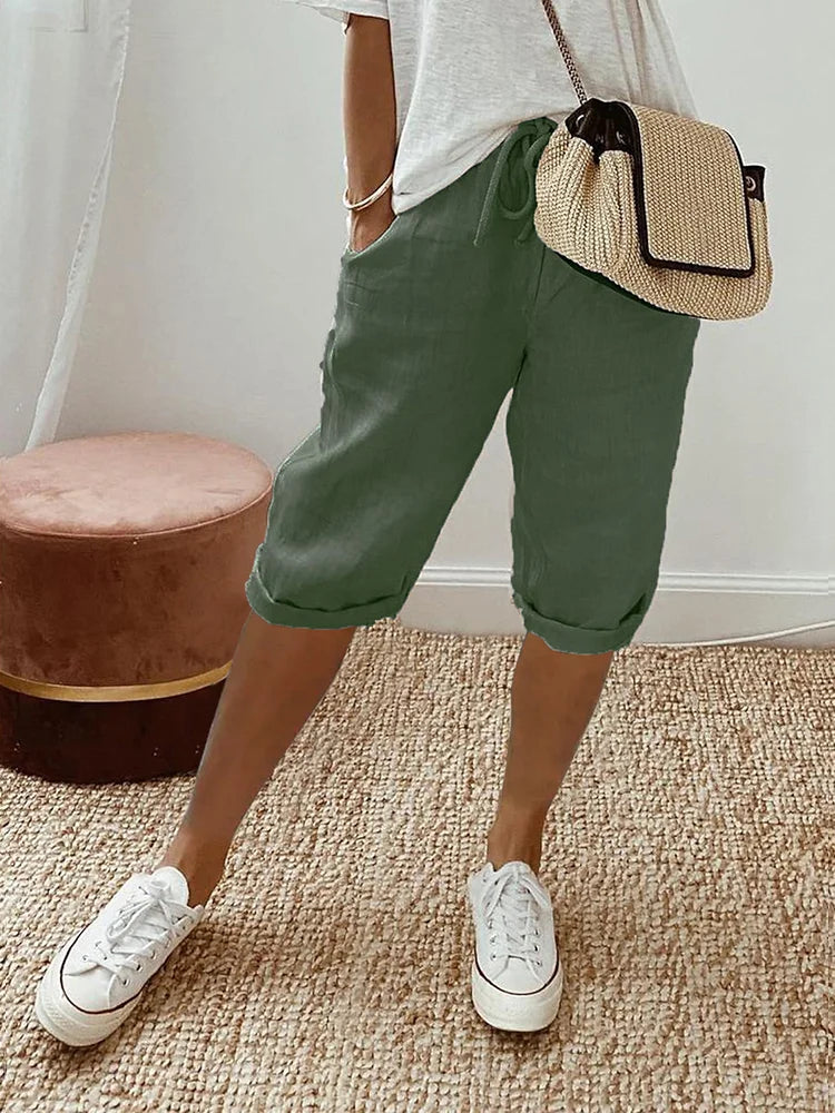 Pantalon Capri Décontracté Femme