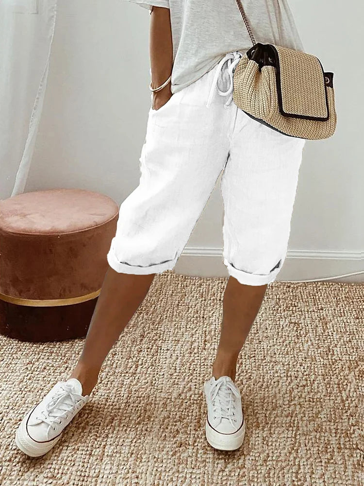 Pantalon Capri Décontracté Femme