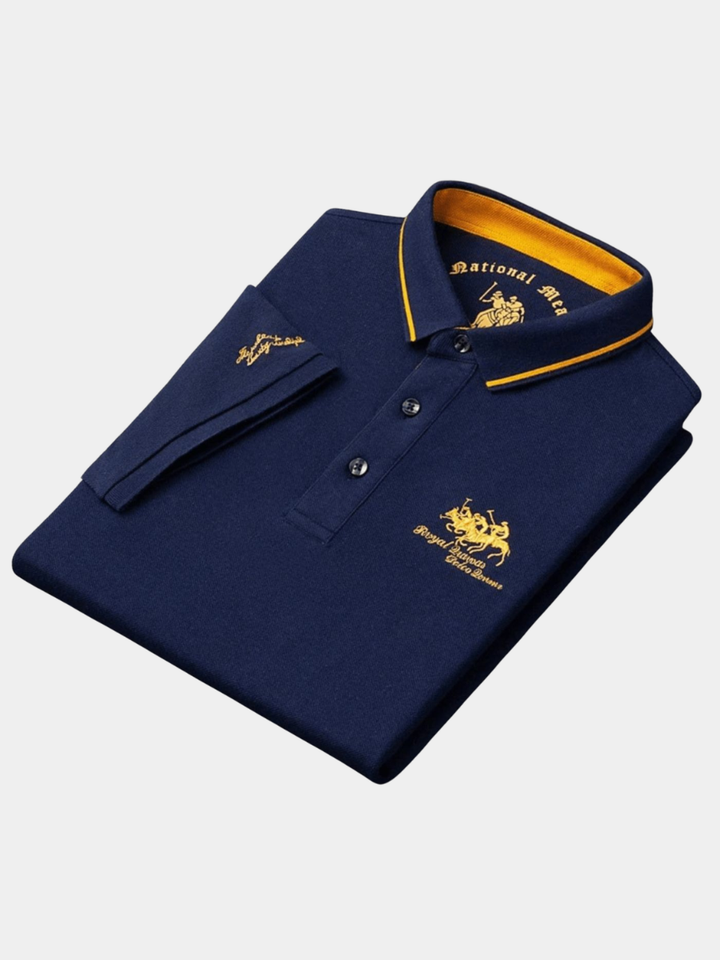 Polo Brodé Col Contrasté Homme