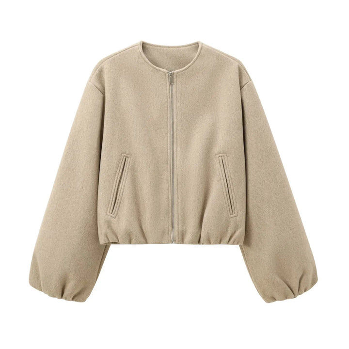 Veste Bomber Zippée à Manches Ballon Femme