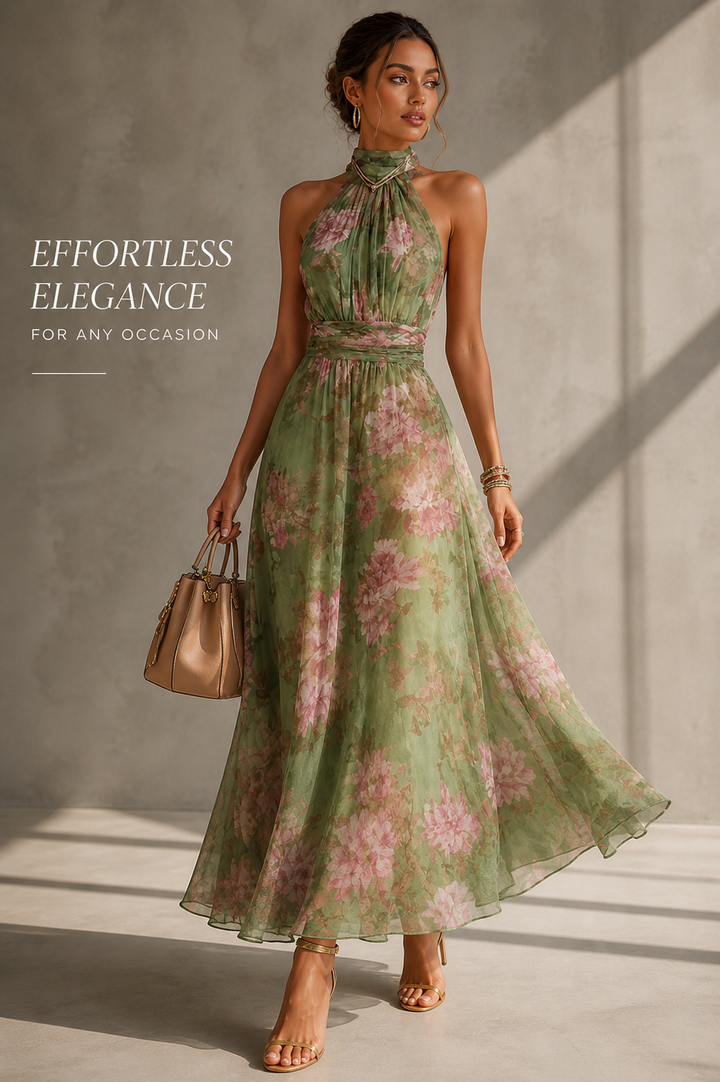 Robe Longue Fleurie Dos Nu Femme