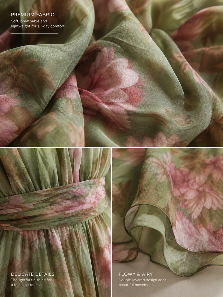 Robe Longue Fleurie Dos Nu Femme