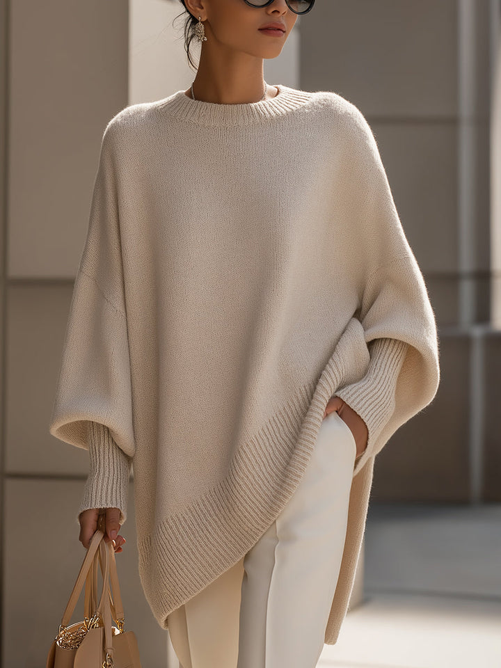 Pull Oversize en Maille Col Rond Femme