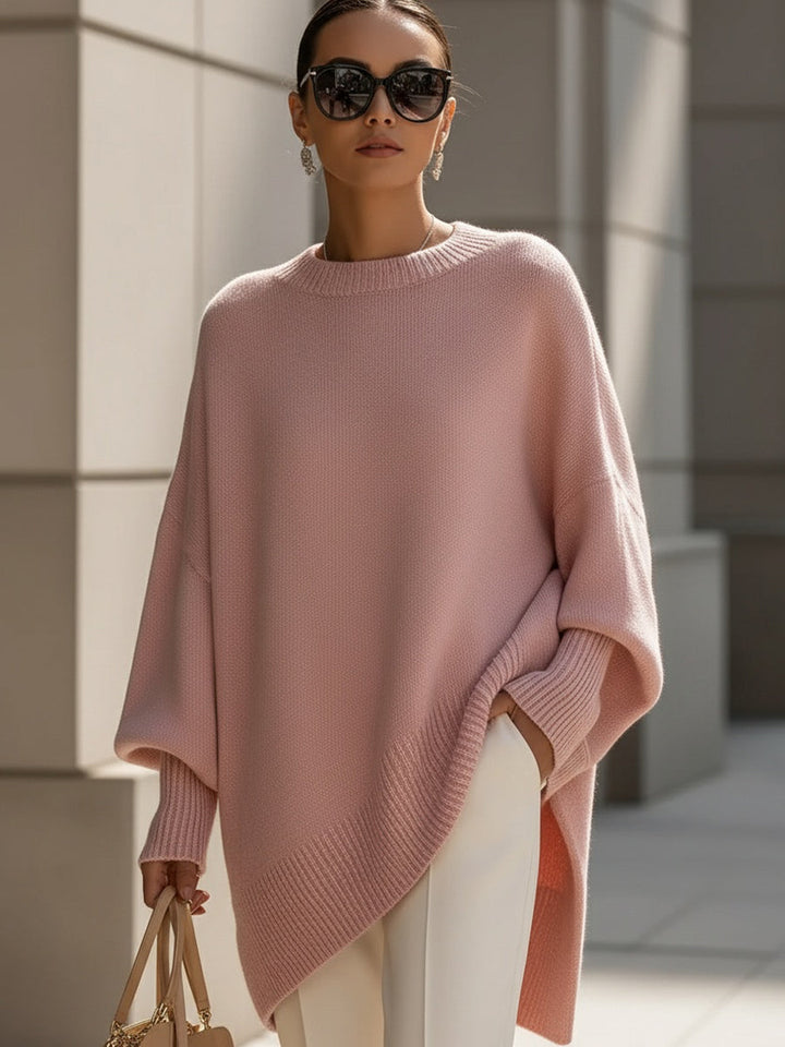 Pull Oversize en Maille Col Rond Femme