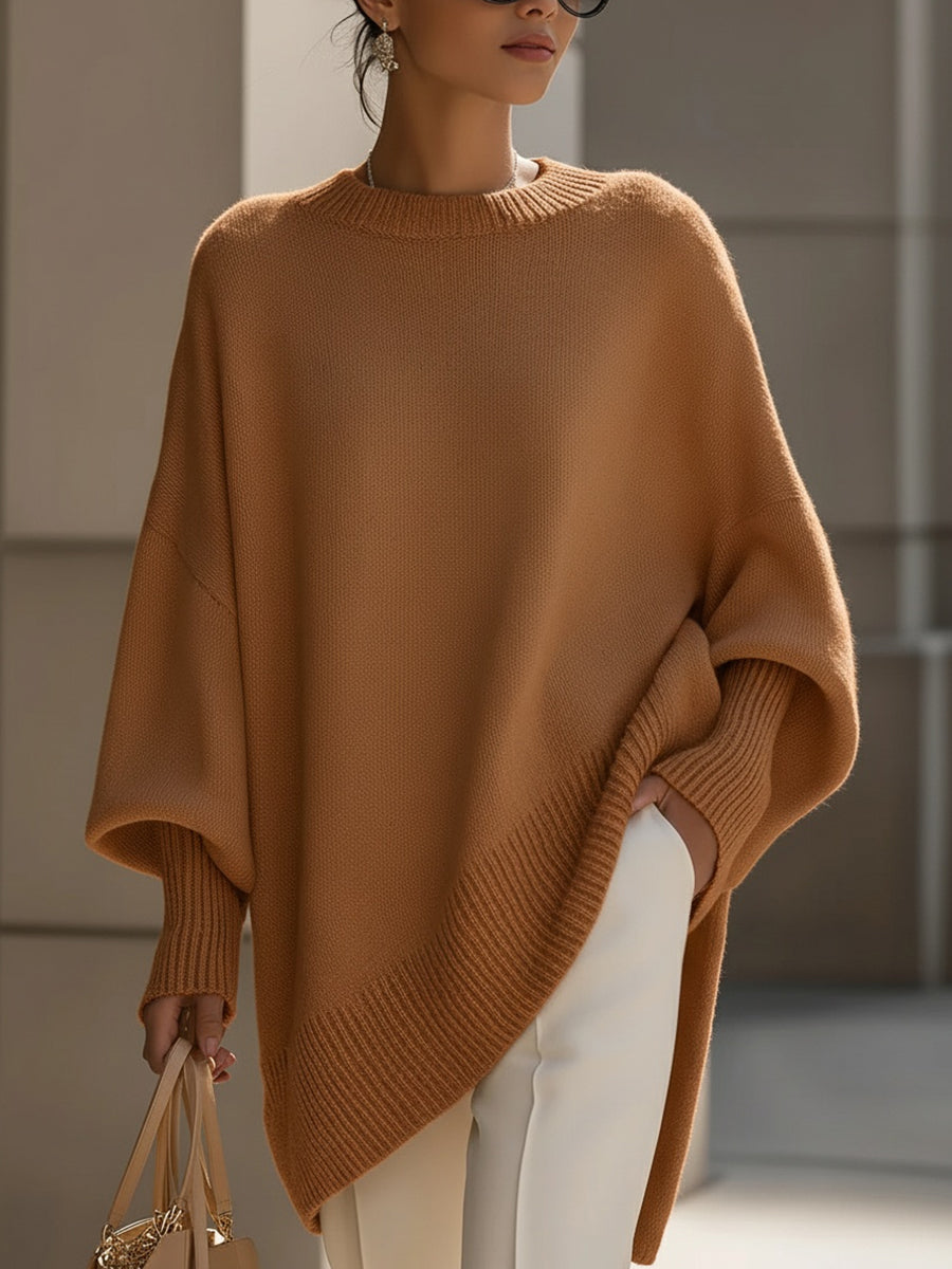 Pull Oversize en Maille Col Rond Femme