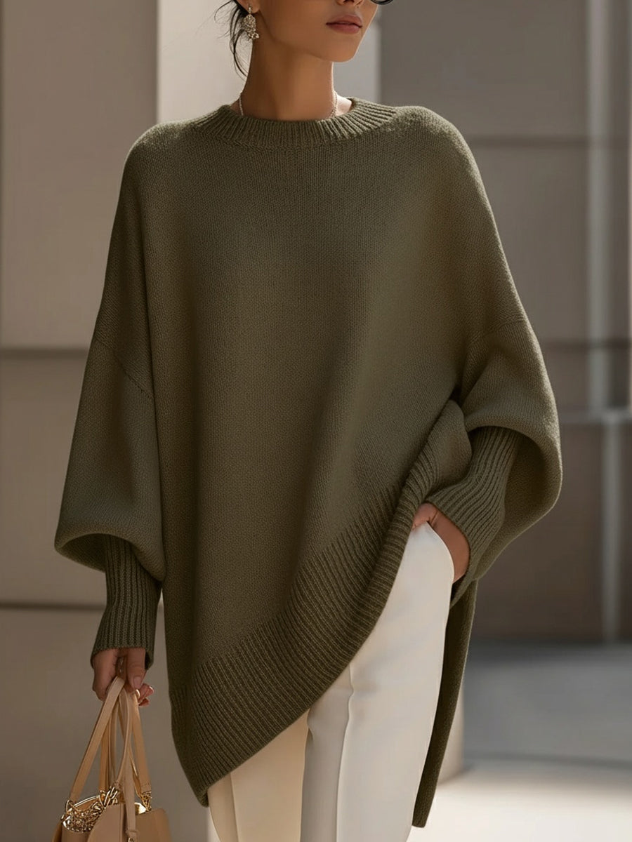 Pull Oversize en Maille Col Rond Femme