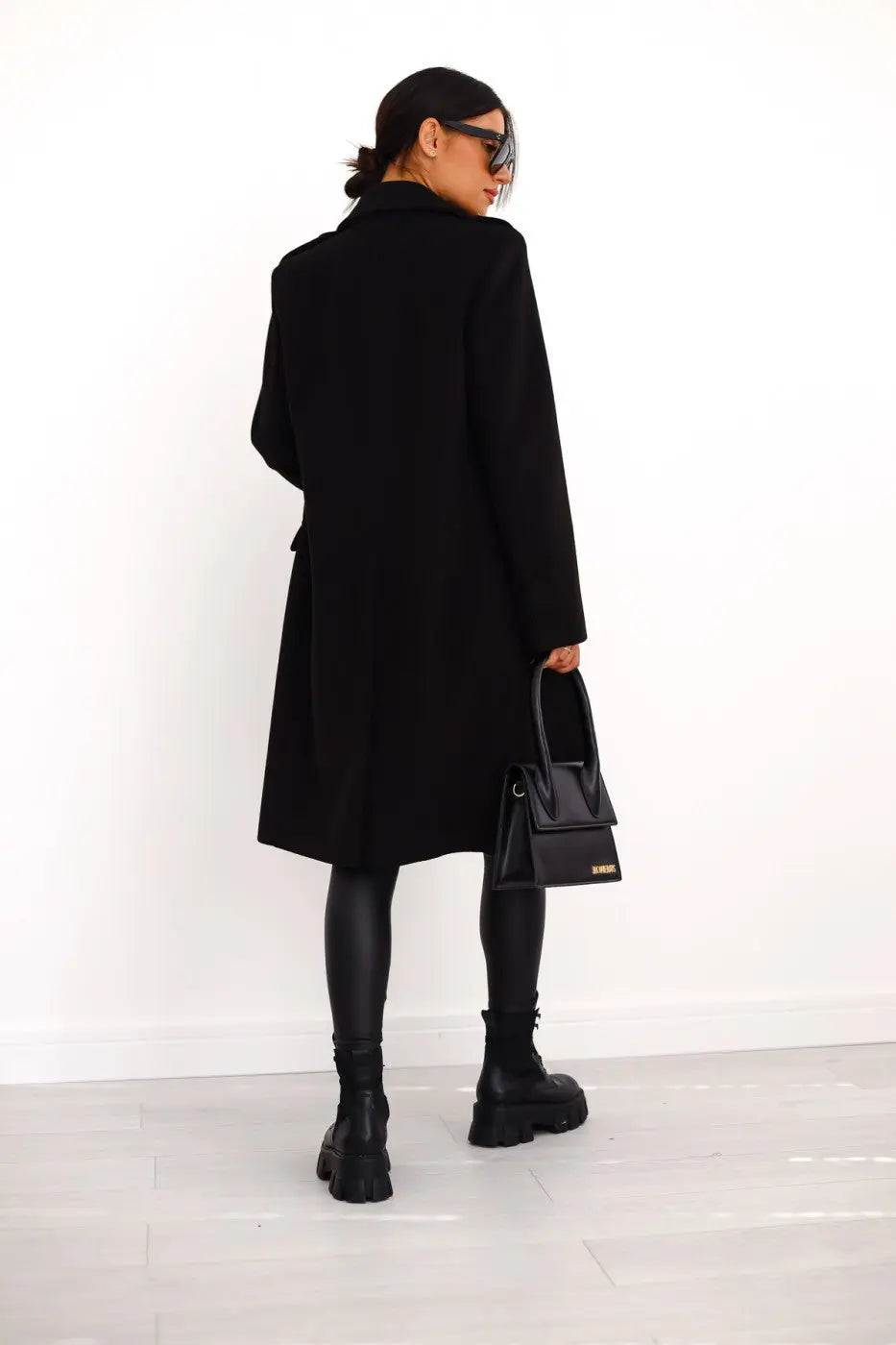 Manteau Cape Long à Double Boutonnage Femme