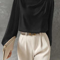 Women's Long-Sleeve Stand-Collar Blouse