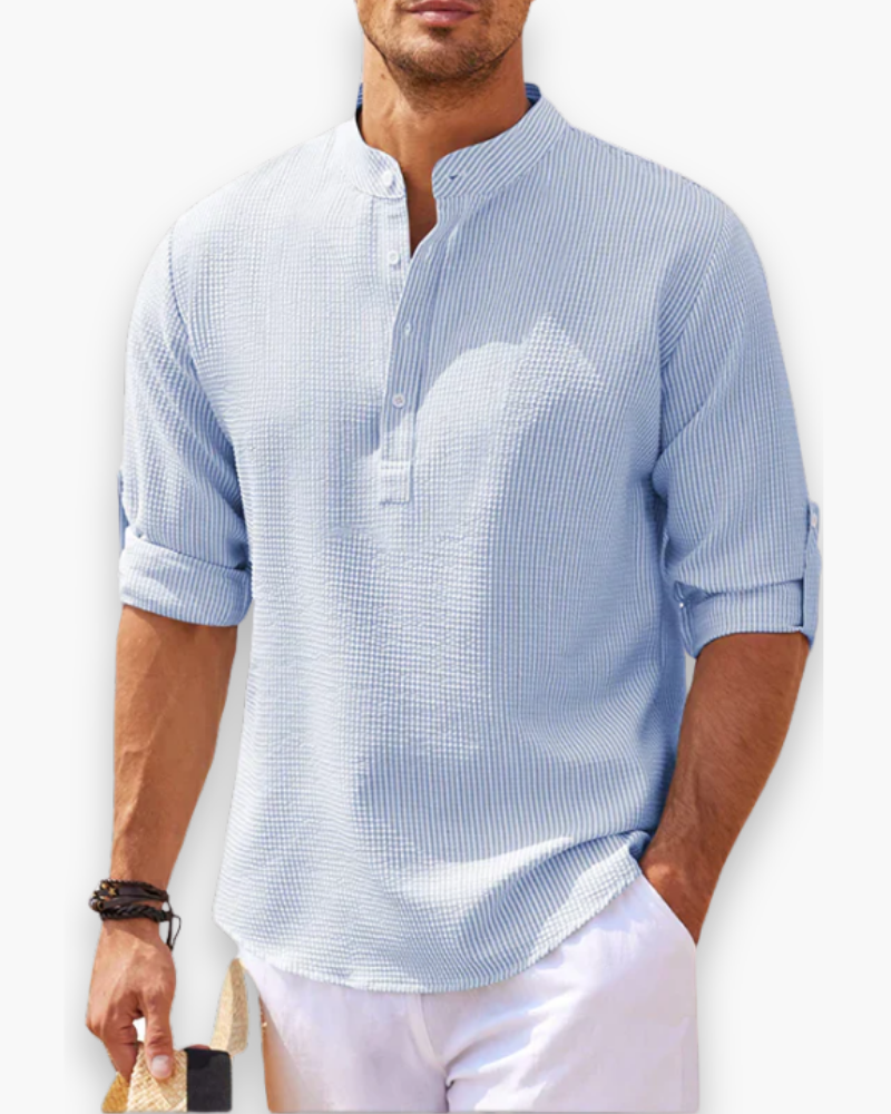 Chemise Décontractée Col Officier Homme