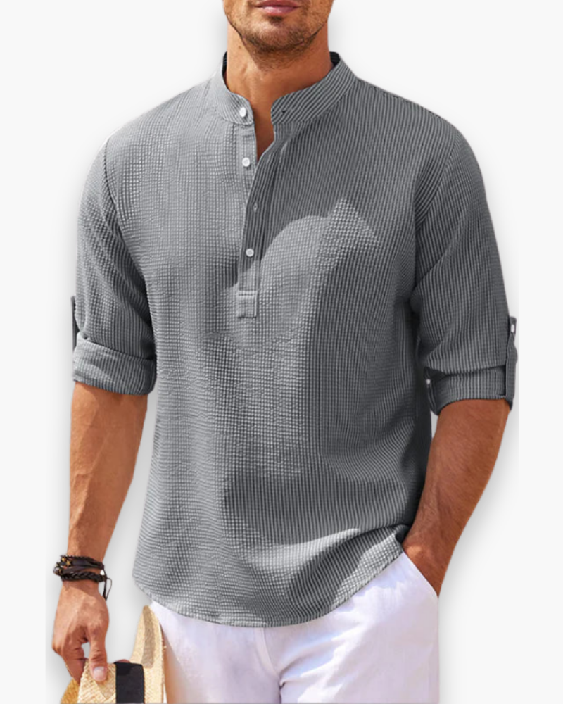 Chemise Décontractée Col Officier Homme