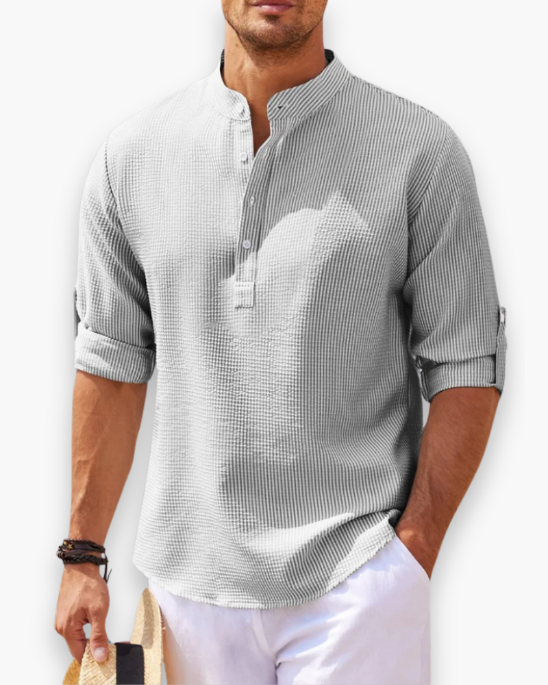 Chemise Décontractée Col Officier Homme