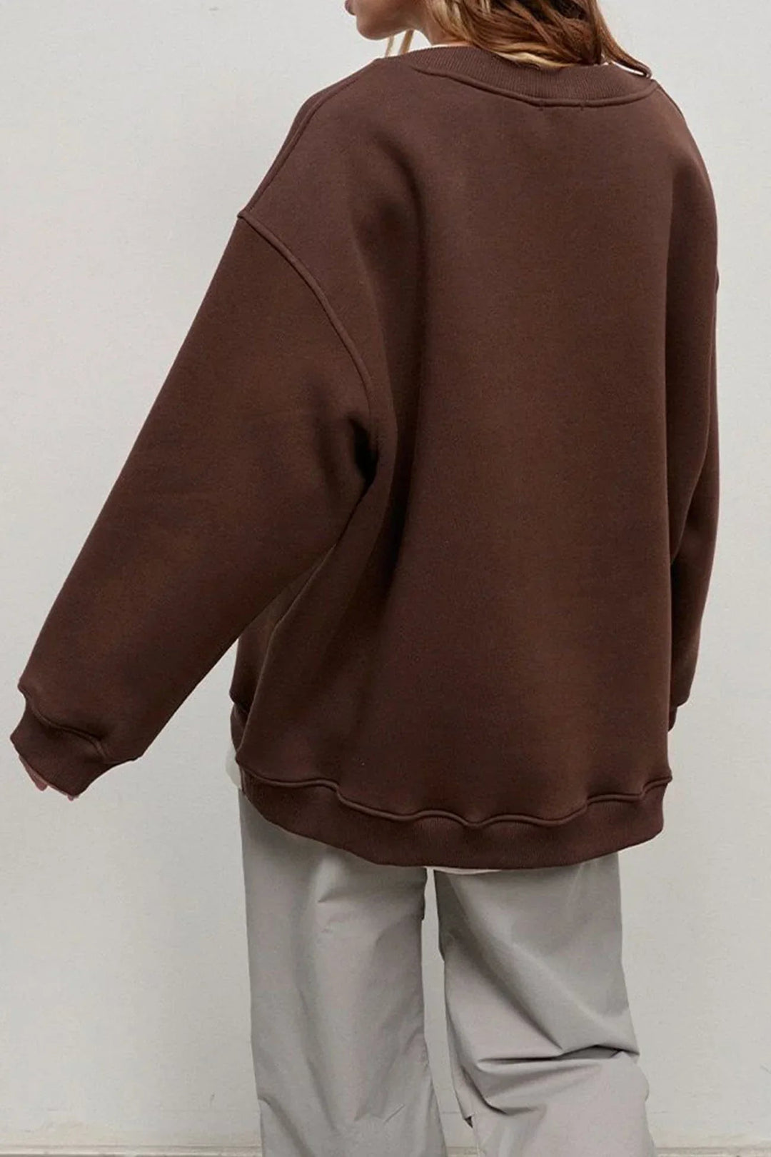Pull Oversize à Col Rond Femme
