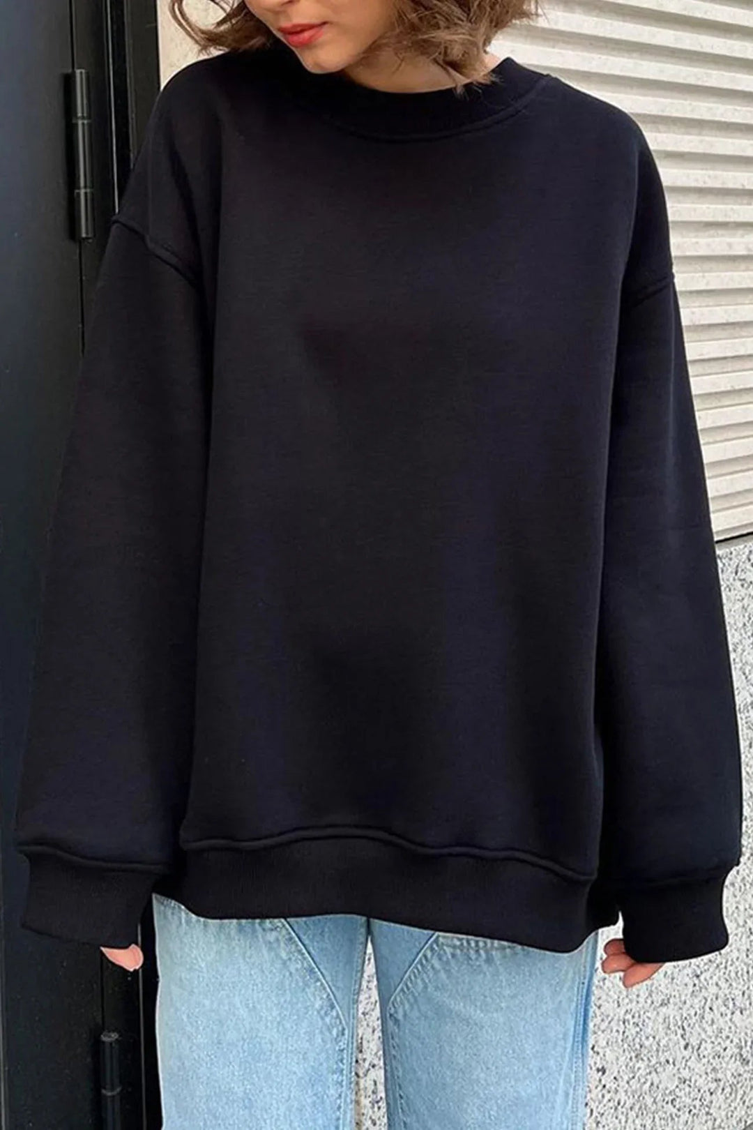 Pull Oversize à Col Rond Femme