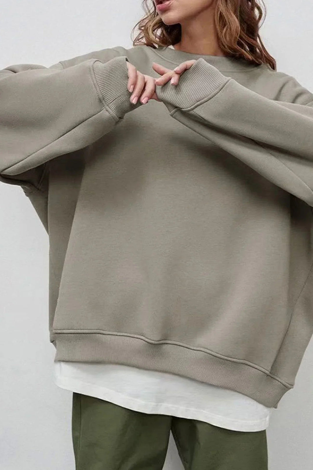Pull Oversize à Col Rond Femme