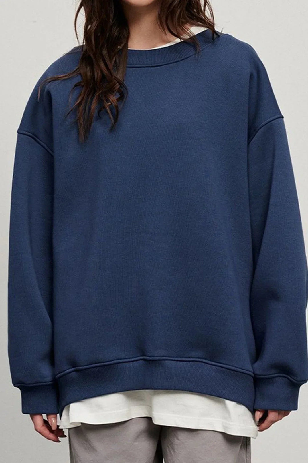 Pull Oversize à Col Rond Femme
