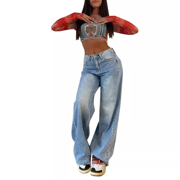 Jean Large Décontracté Femme