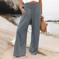 Women's Palazzo Trousers with Smocked Waist