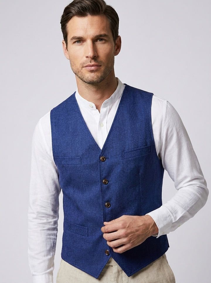 Gilet De Costume Sans Manches Pour Homme