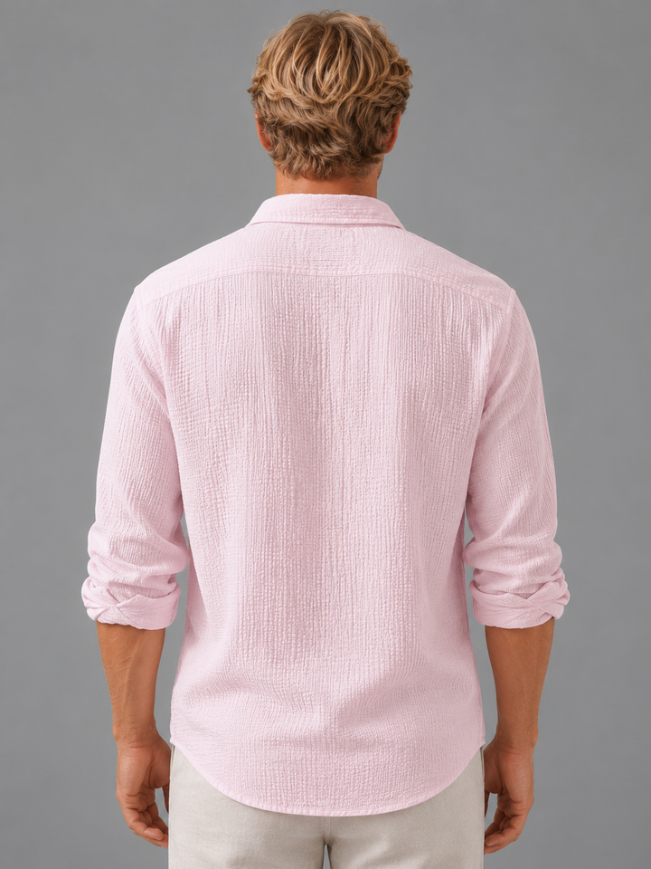 Chemise Texturée à Manches Longues Homme