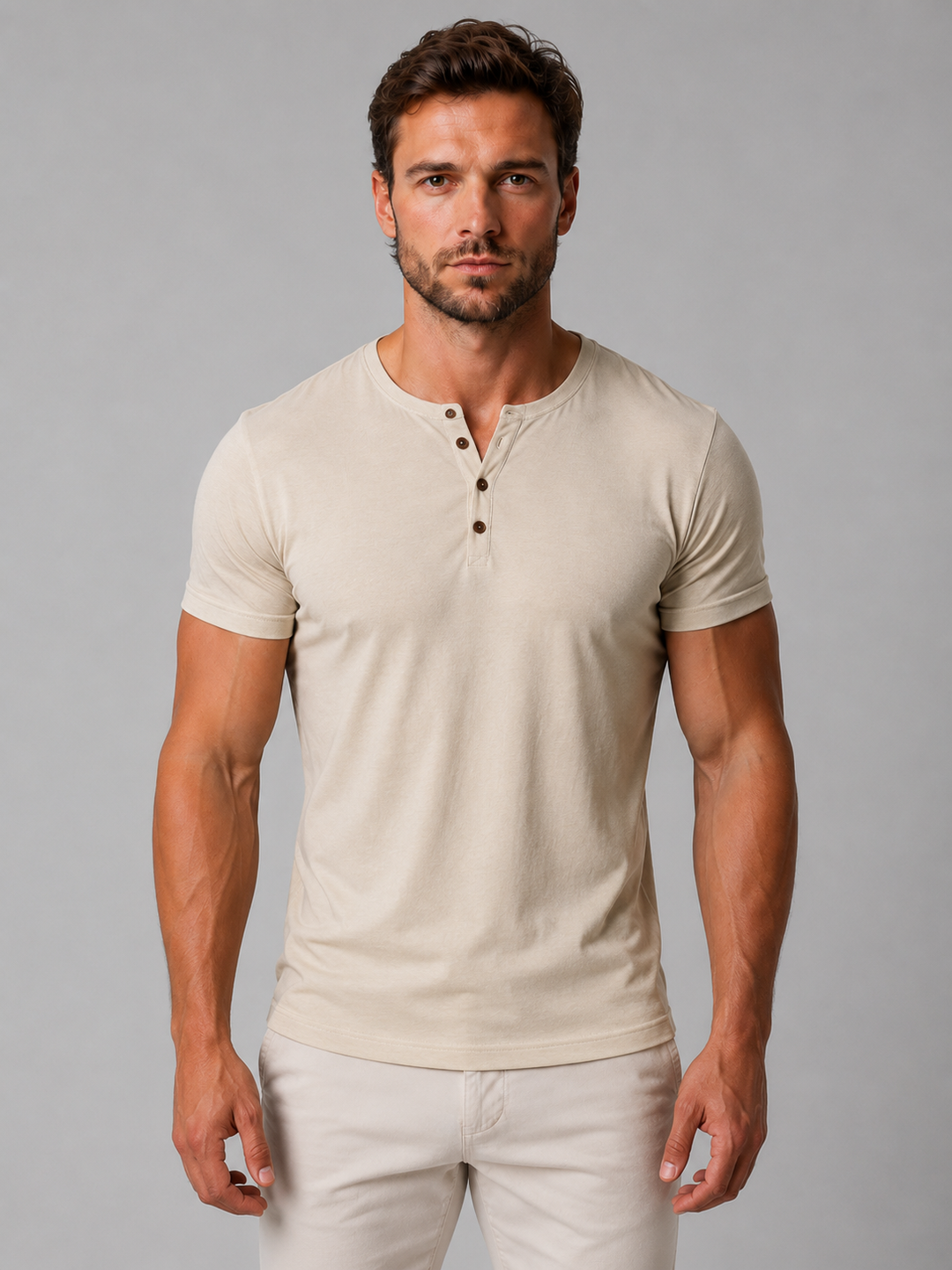 T-Shirt Henley Ajusté Homme