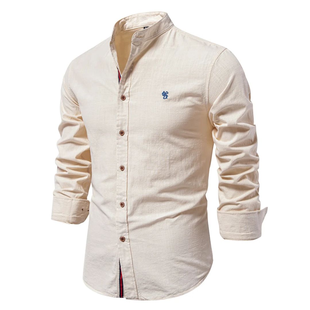 Chemise Col Mao Manches Longues Homme