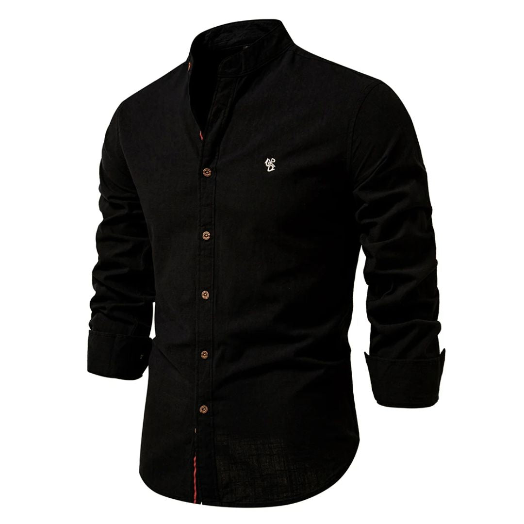 Chemise Col Mao Manches Longues Homme