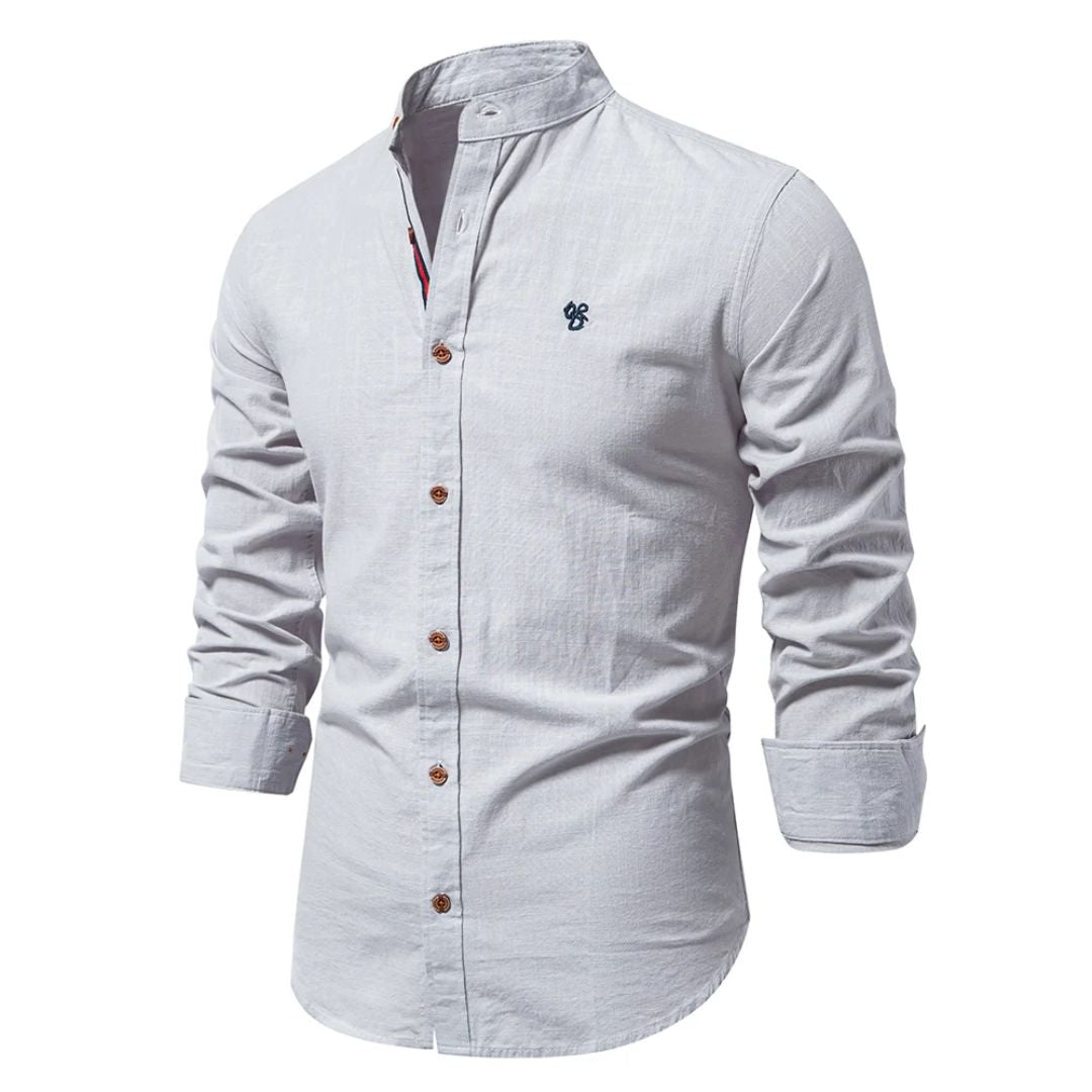 Chemise Col Mao Manches Longues Homme