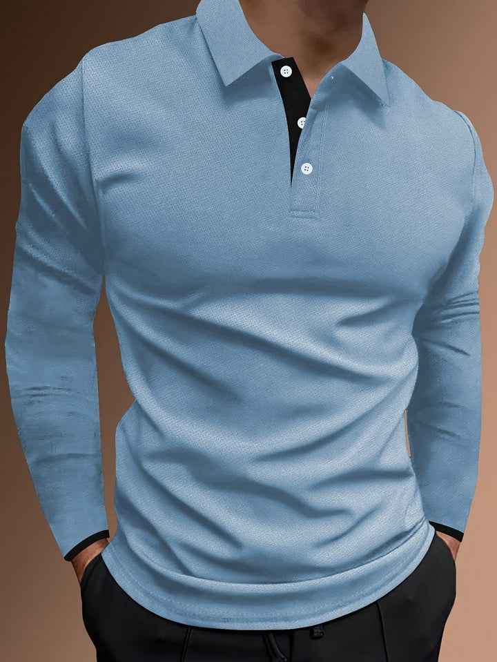 Polo Ajusté Manches Longues Homme