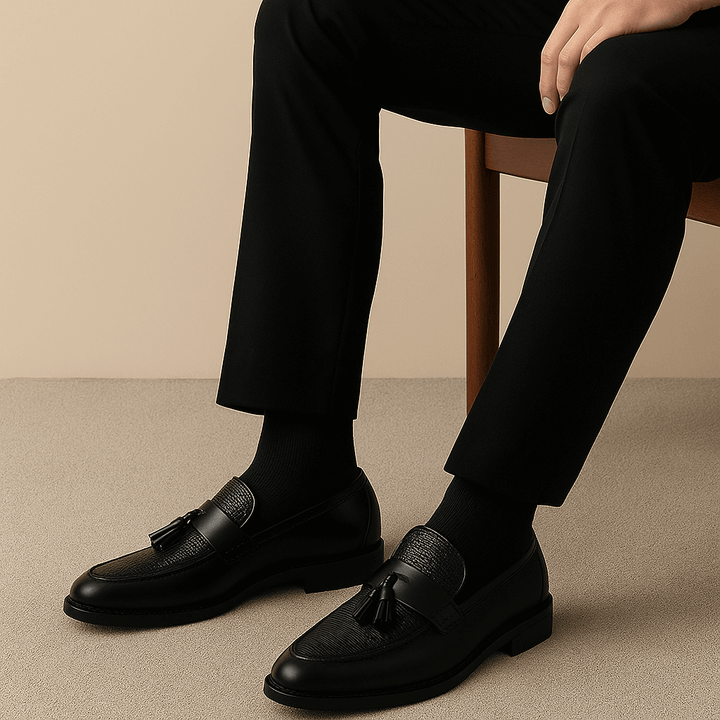 Mocassins Texturés à Pompons Homme