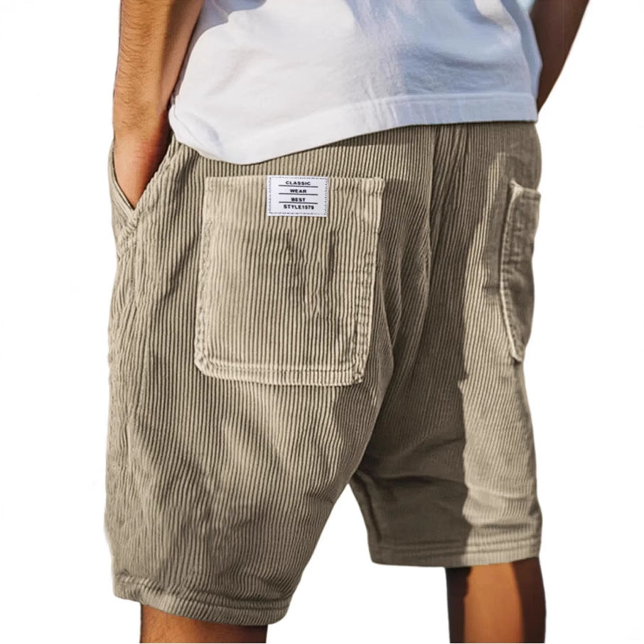 Short en Velours Côtelé Multipoches Homme